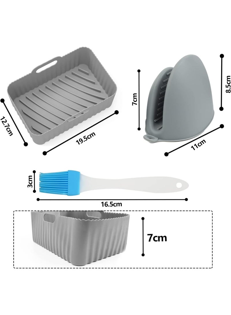 Bluejw Square Silicone Air Fryer Liners , Compatible with Ninja AF141 181, 8.5 Inch Air Fryer Liners for COSORI 5-6.5 QT, Reusable Silicone Basket, Air Fryer Accessories - Image 2